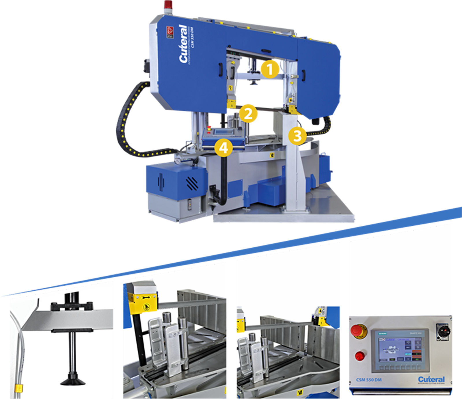 Cuteral CSM 550 DM - Double Miter Semi Automatic Double Column Hydraulic Bandsaw Machine
