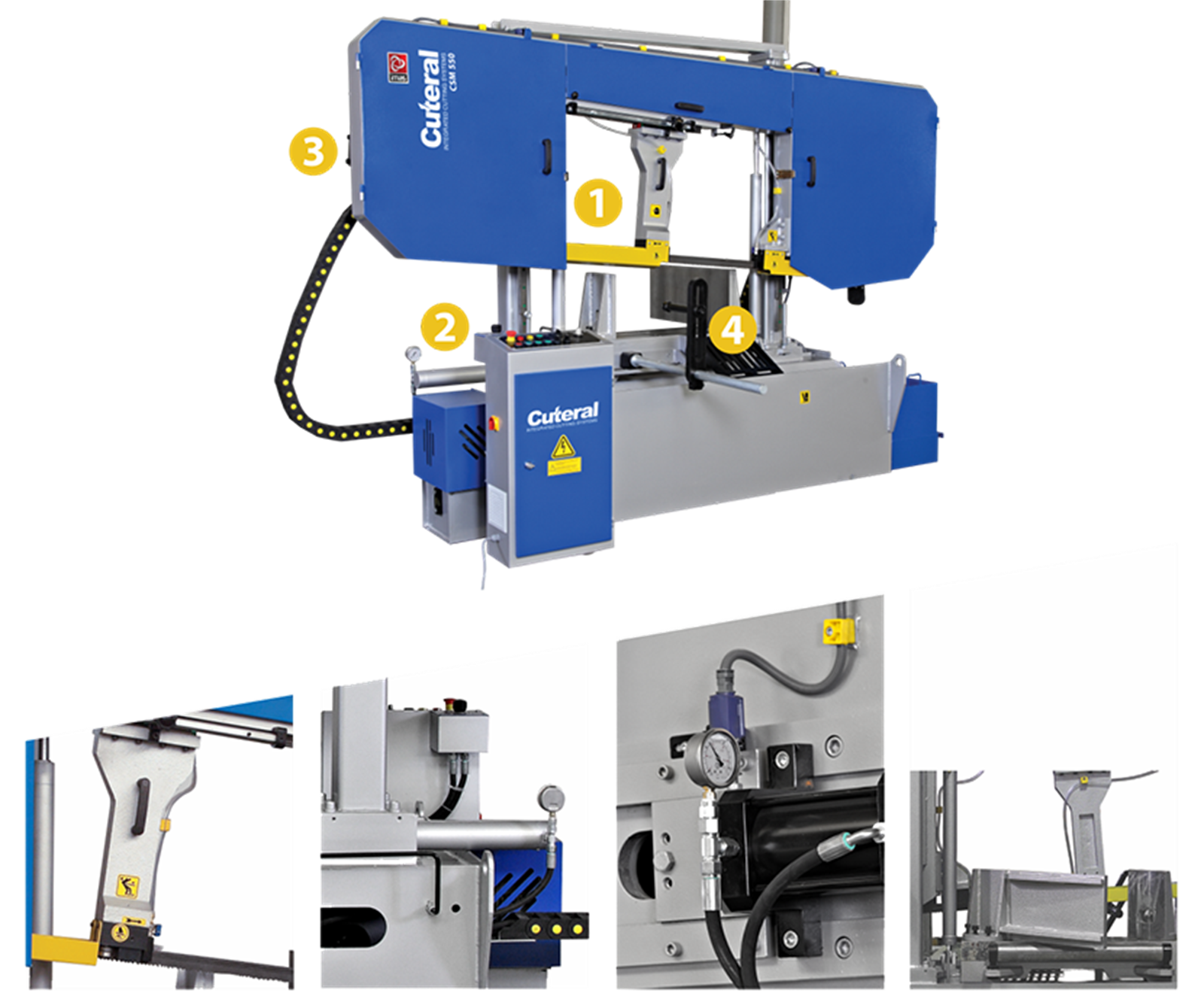 Cuteral CSM 550 - Semi Automatic Double Column Hydraulic Bandsaw Machine