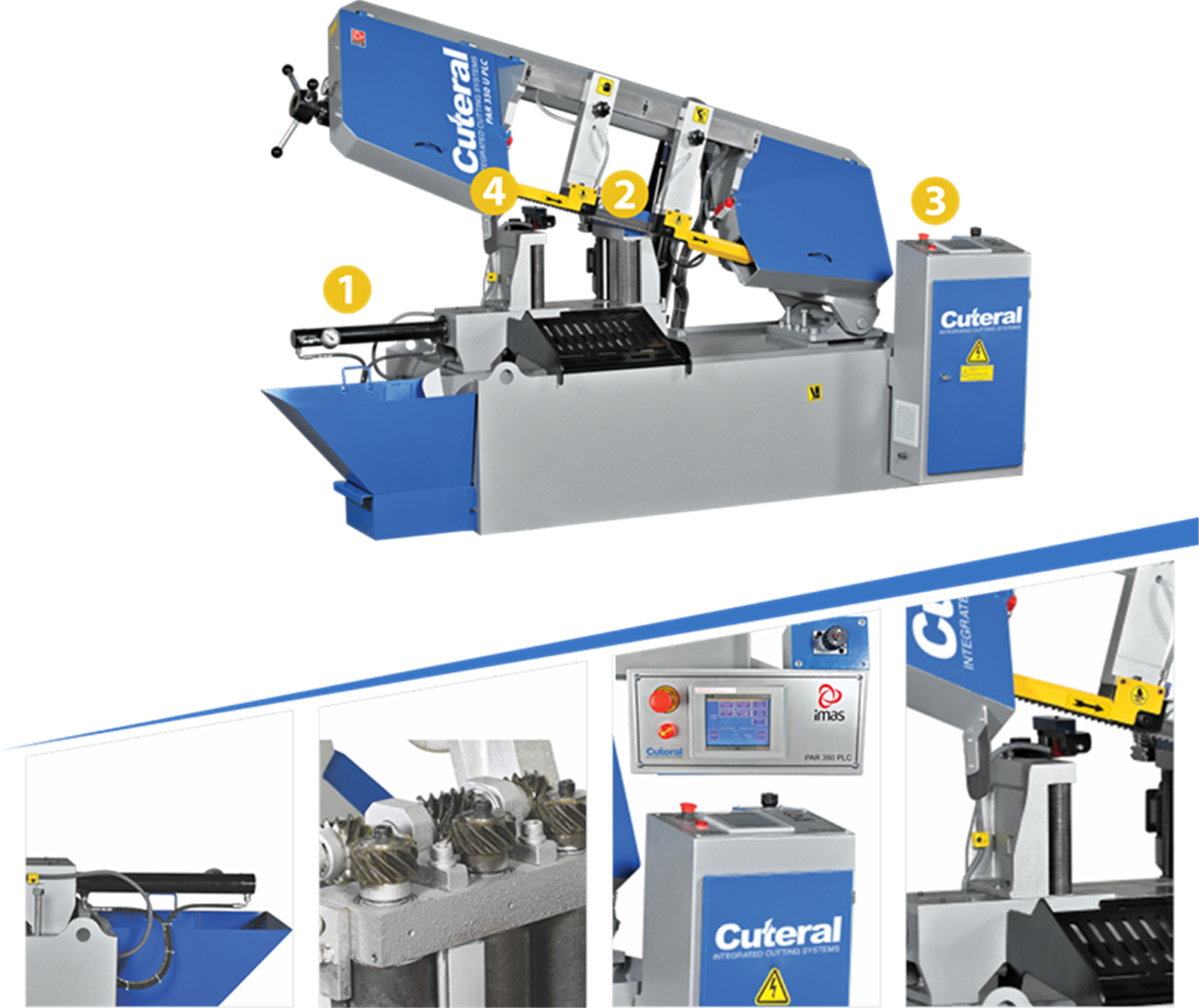 Cuteral PAR 350 U PLC - Full Automatic PLC Control Bandsaw Machine