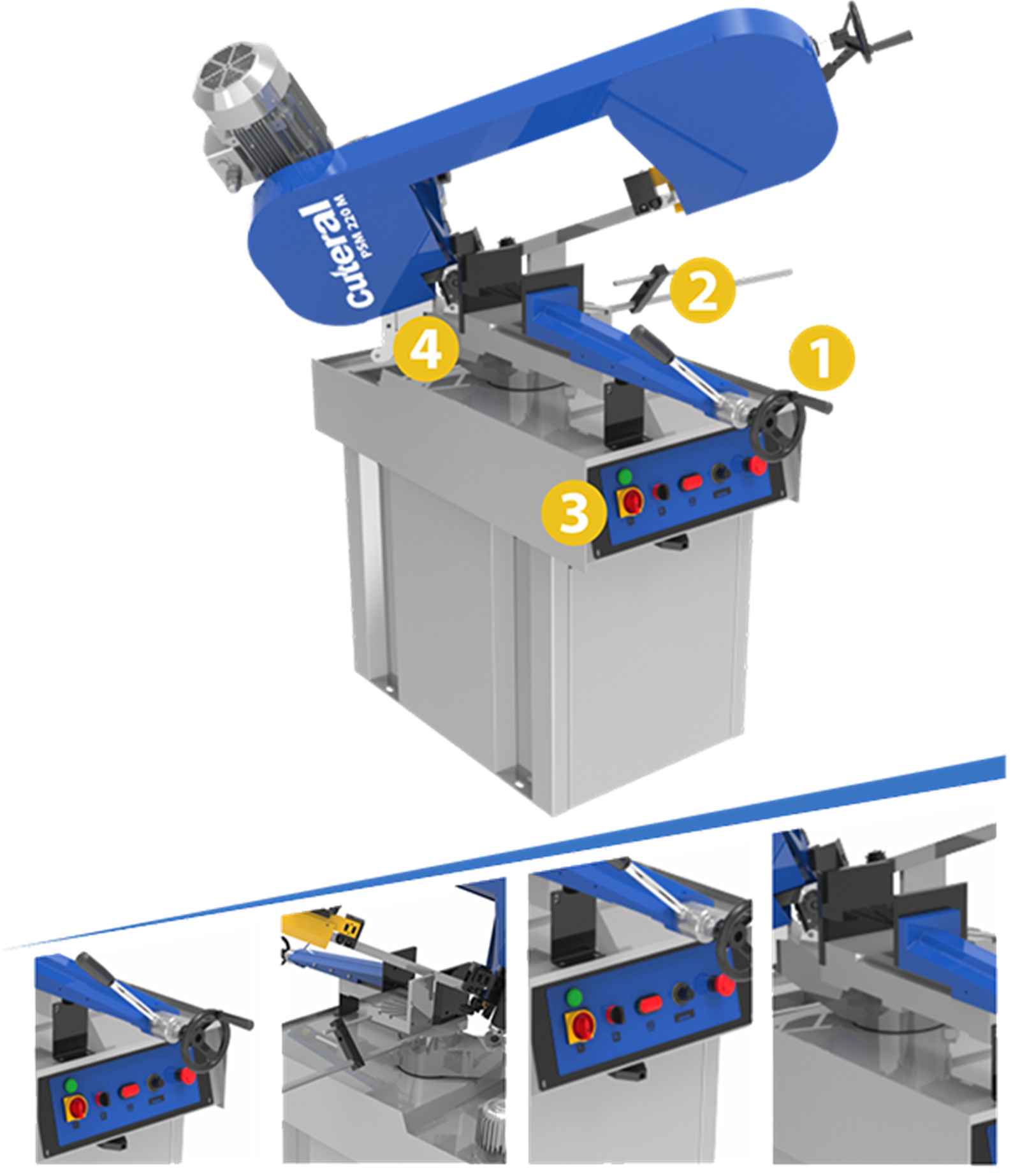 Cuteral PSM 220 M - Semi Automatic Miter Bandsaw Machine