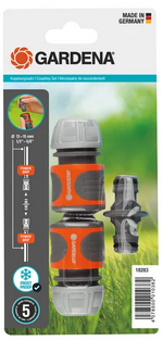 Gardena Coupling set 13 mm 1-2 inch - 15 mm 5-8 inch Extension of 2 Hoses 18283-20