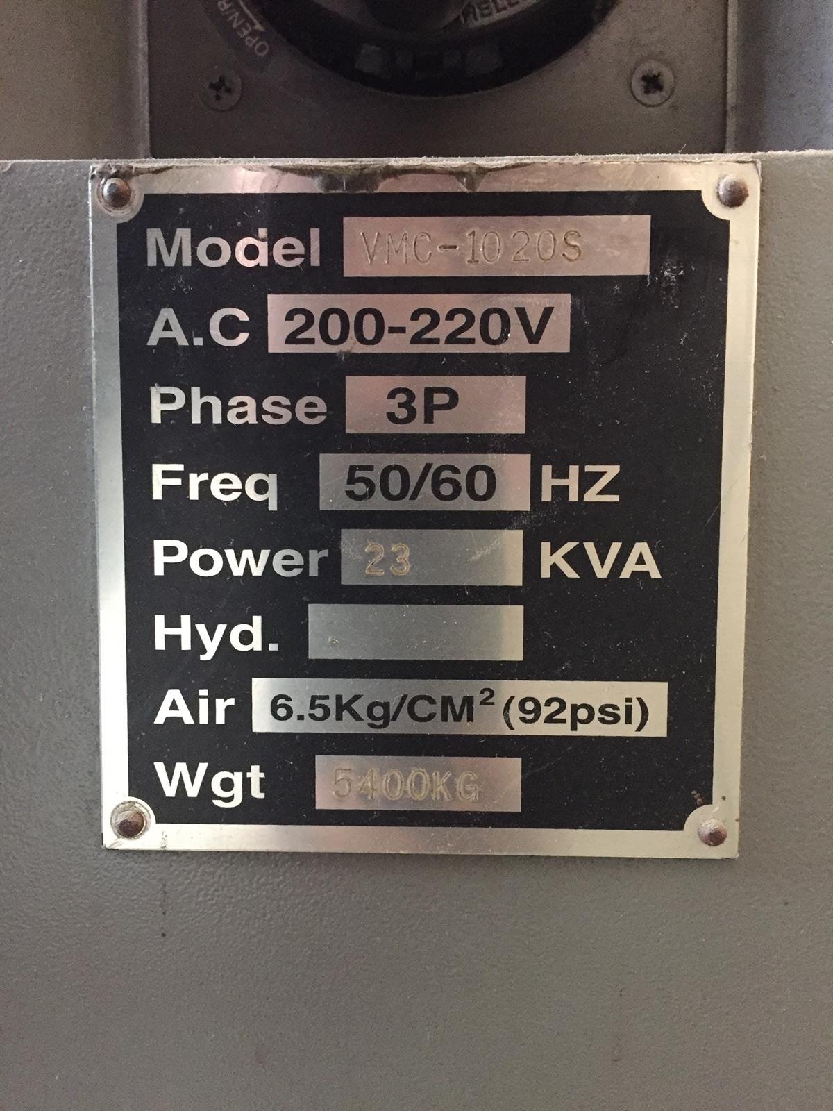 Hartford Omikron 1020 cnc vertical machining center
