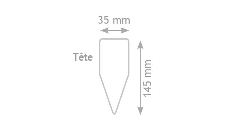 Jouanel MACO PVC Hammer - Triangular And Rectangular Nozzle - 145x75x35mm - Wooden Handle