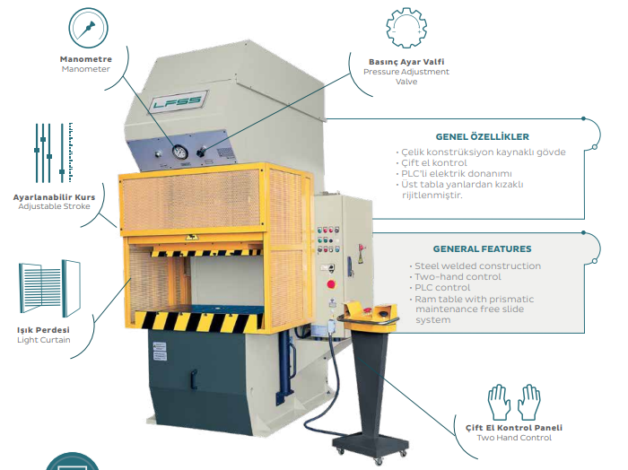 Lfss HKP-150-Ton Hydraulic C-Frame Deep Drawing Double Action Press