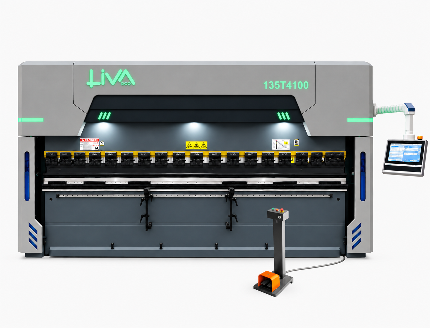 Liva Oem-Cn 135 Ton – 4100 mm mm CNC Electro-Hydraulic Hybrid Press Brake