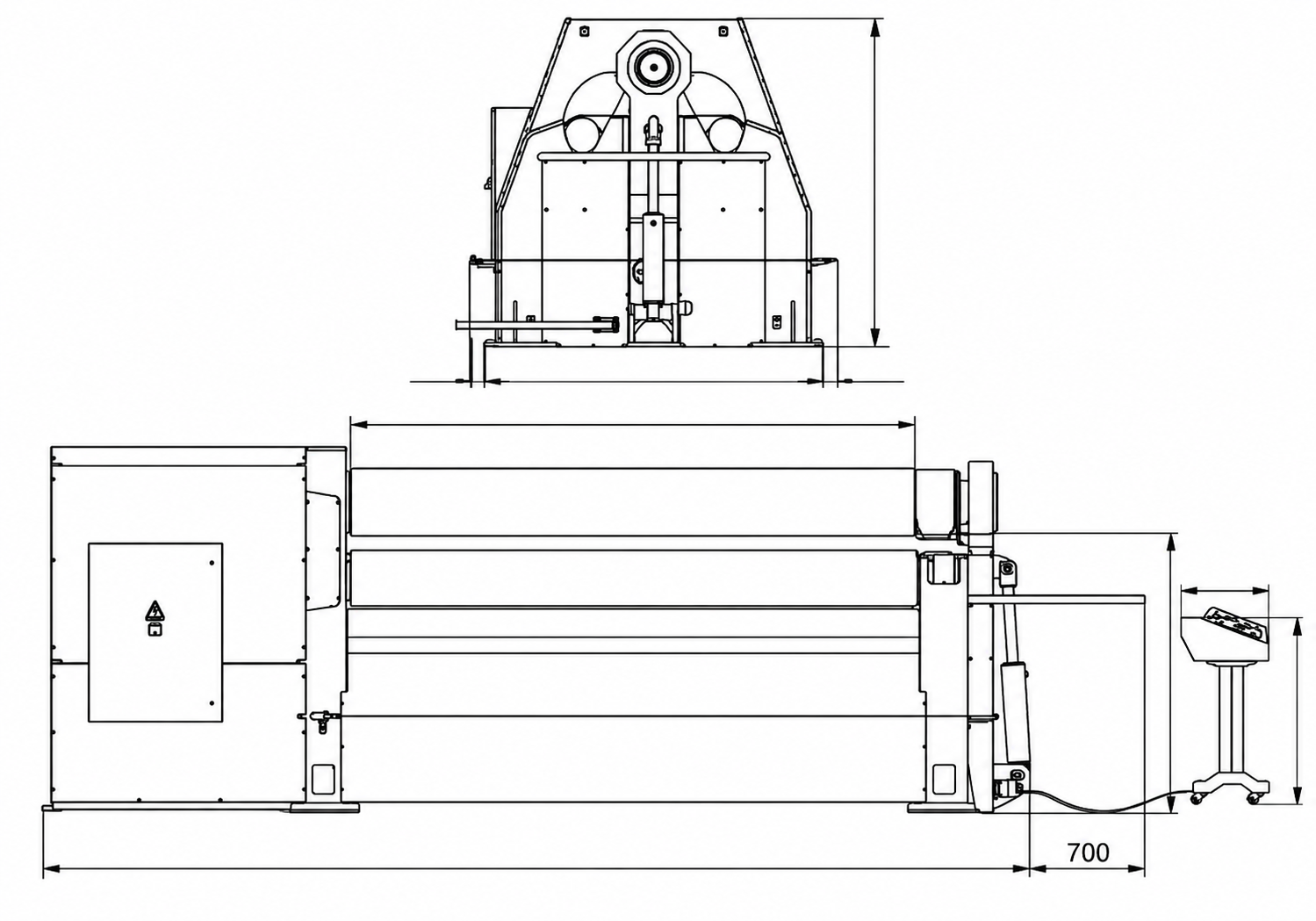 LIVA OEM-CN 4R 2000x450 mm 4Rolls Hydraulic Plate Bending Machine With NC 