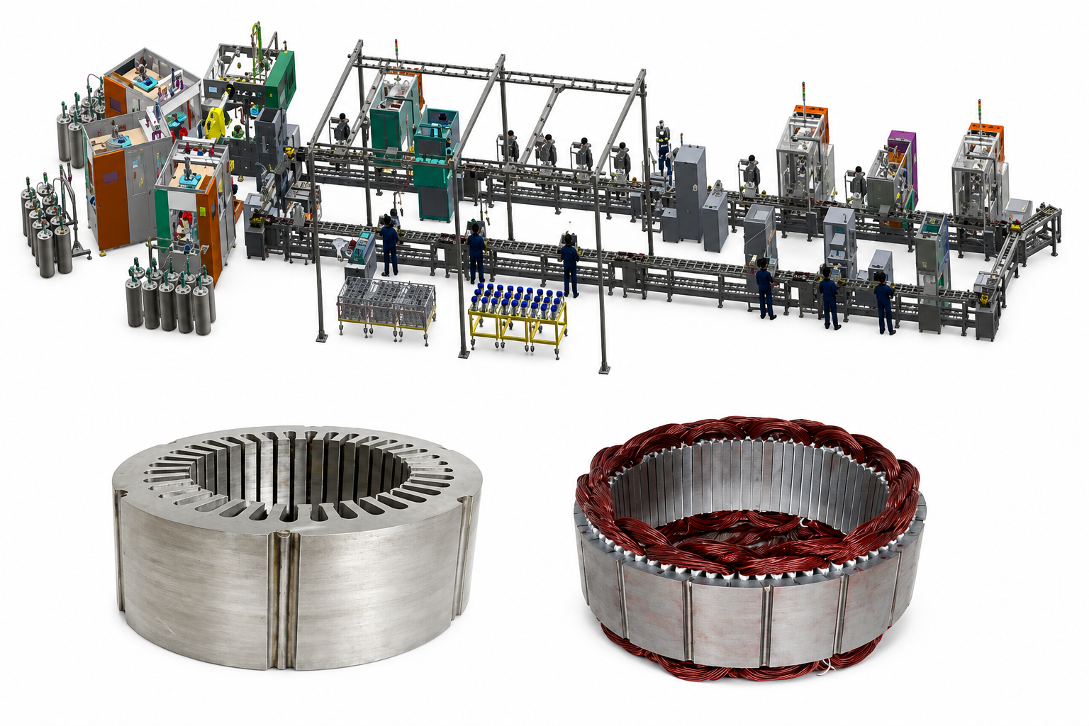 Nide :ND-DZX7  Fully Automatic EV Motor Stator Production Line for New Energy Vehicles