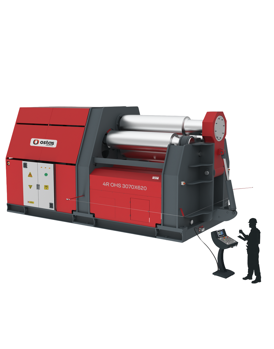 Ostas 4R-OHS 6100X380 4 Rolls Hydraulic Plate Bending Machine