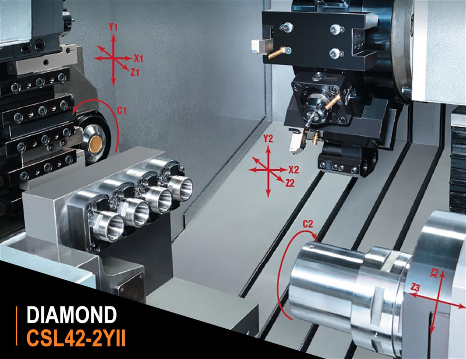 Polygim DIAMOND CSL 42-2Y II Swiss Type CNC Lathe
