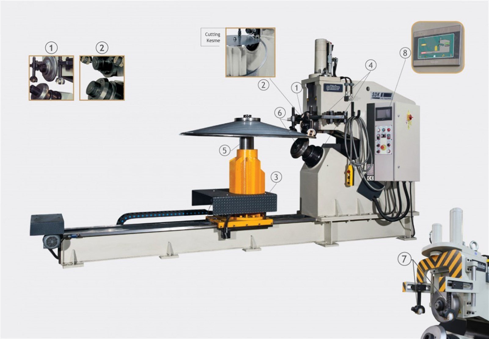 SDK 8 Circular Sheet Cutting & Flanging Machine