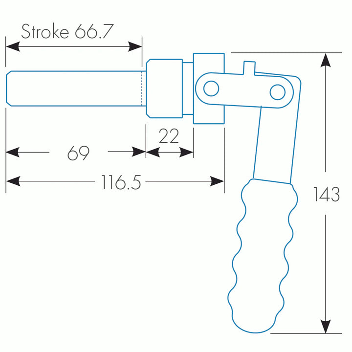 Stronghand Push/pull Horizontal Toggle Clamp w/ Adapter, Alpha 28