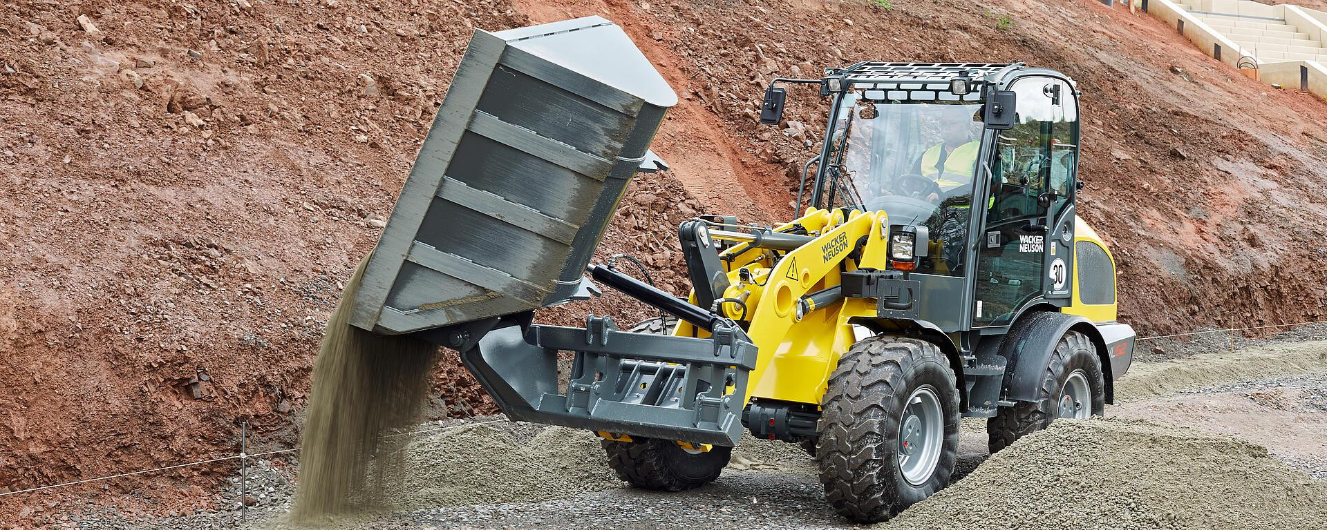 Wacker Neuson Moving Material Side Dump Bucket Telehandler Attachments