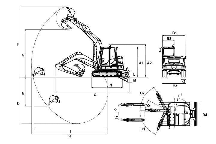Wacker Neuson Tracked Zero Tail Excavator EZ80