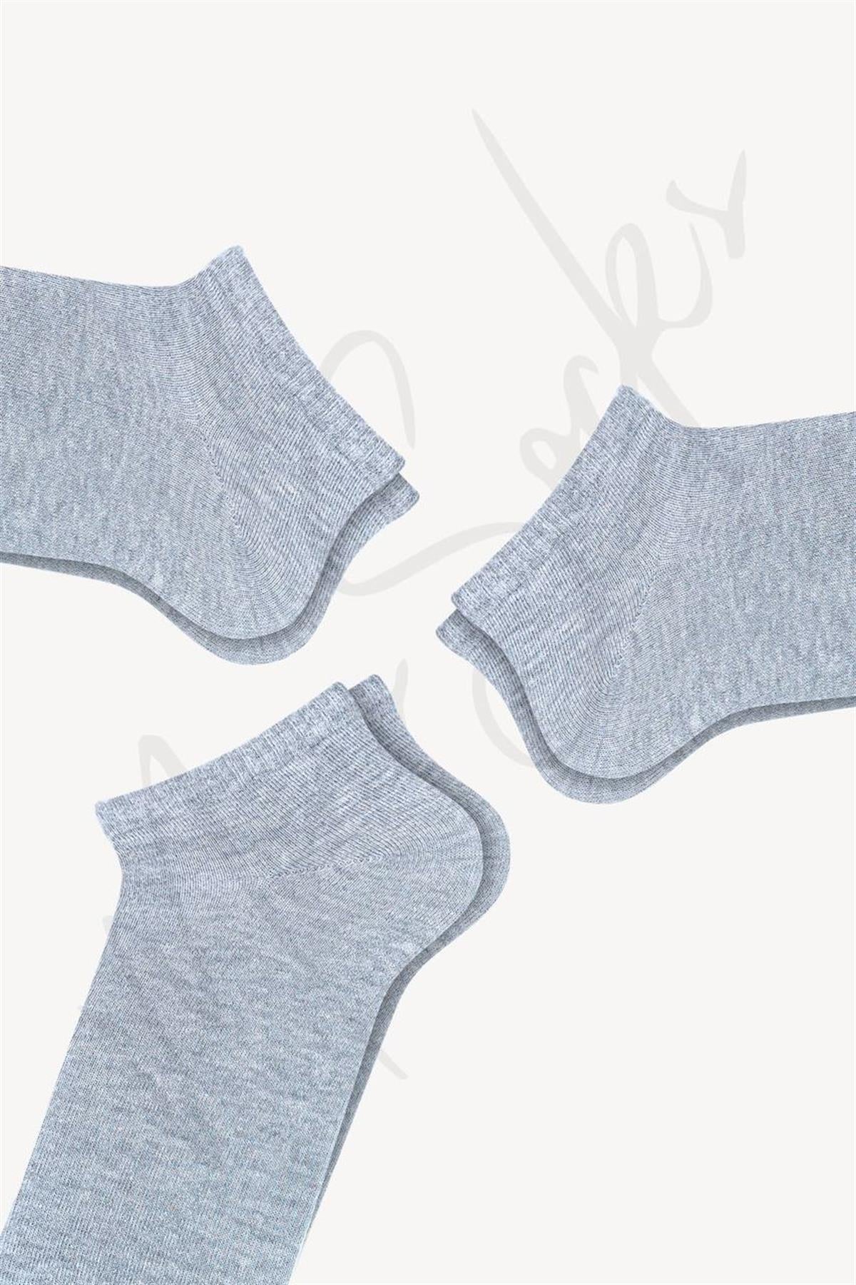  Mono Socks 3'lü Basic Düz Patik Çorap - Desenli Pamuklu Çoraplar - Mono Socks - Özel Tasarım Çoraplar