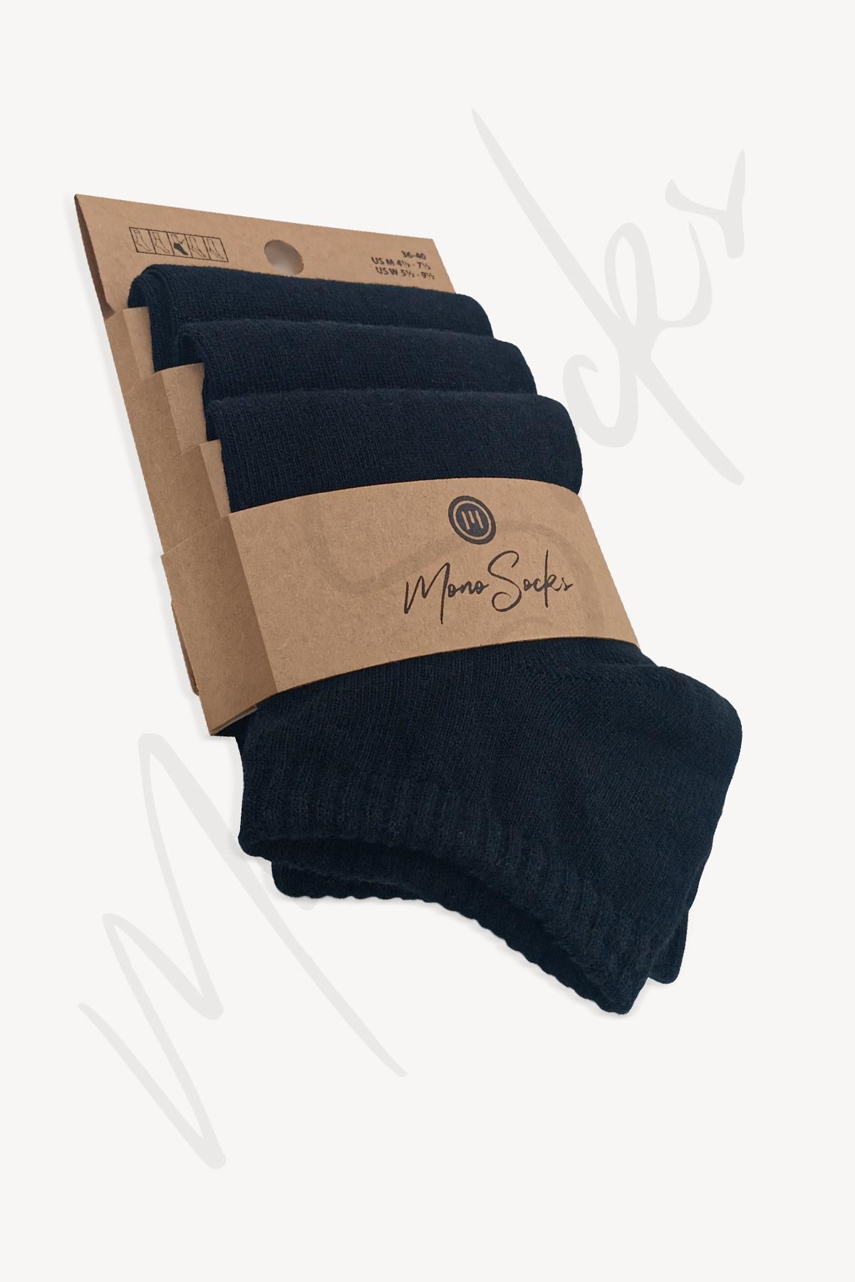  Mono Socks 3'lü Basic Düz Patik Çorap - Desenli Pamuklu Çoraplar - Mono Socks - Özel Tasarım Çoraplar