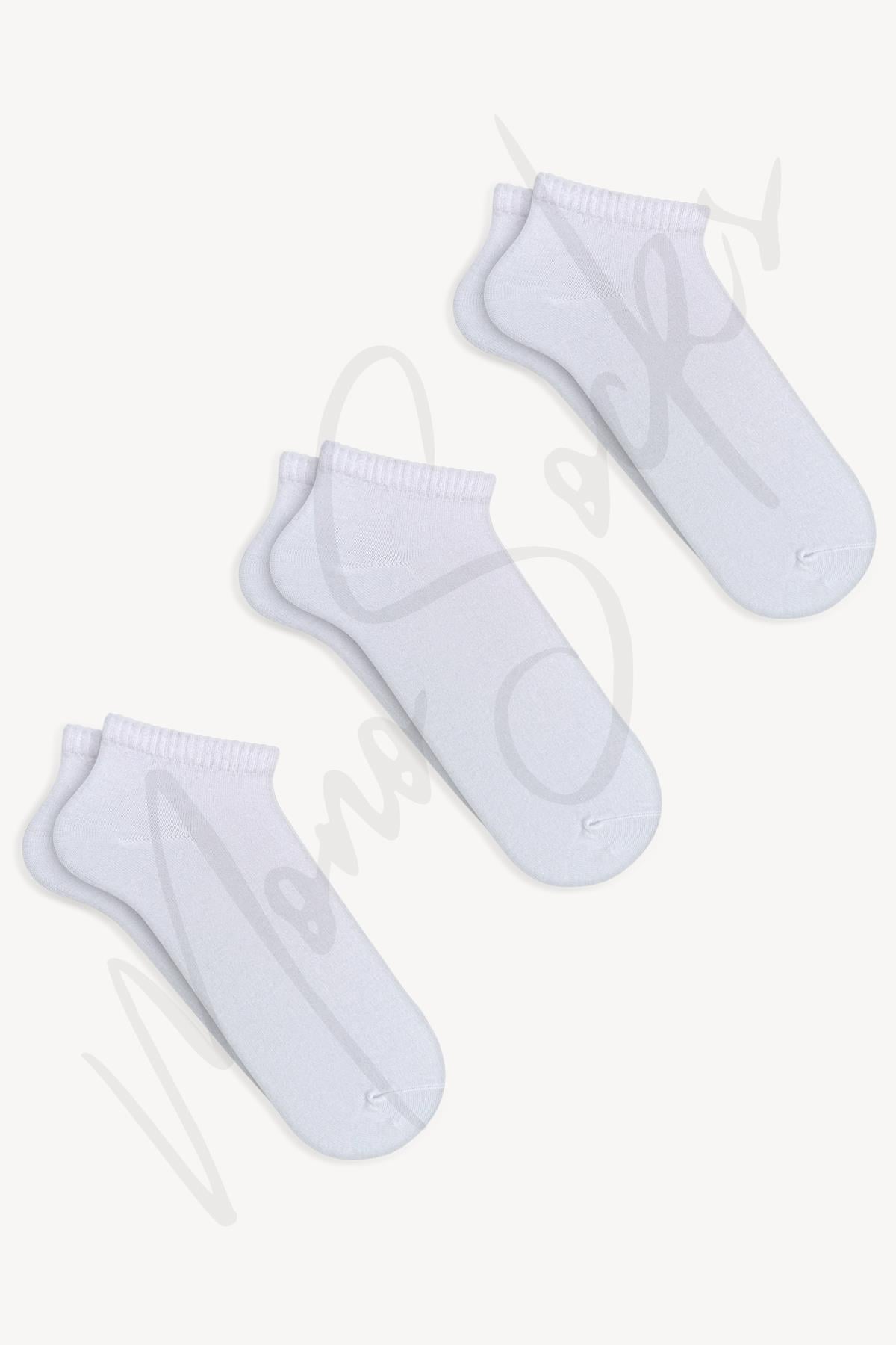  Mono Socks 3'lü Basic Düz Patik Çorap - Desenli Pamuklu Çoraplar - Mono Socks - Özel Tasarım Çoraplar
