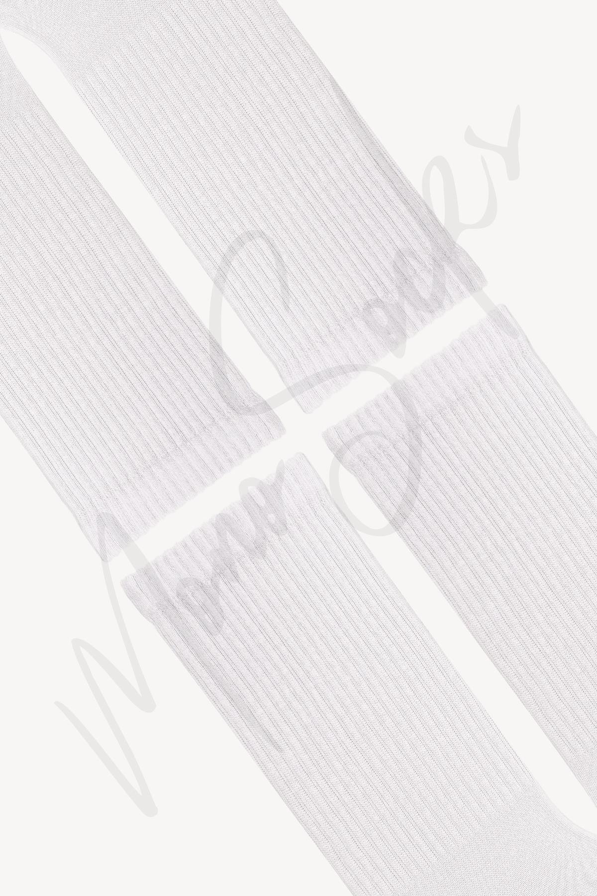  Super Basic 4'lü Pamuklu Beyaz Spor Çorap - Desenli Pamuklu Çoraplar - Mono Socks - Özel Tasarım Çoraplar