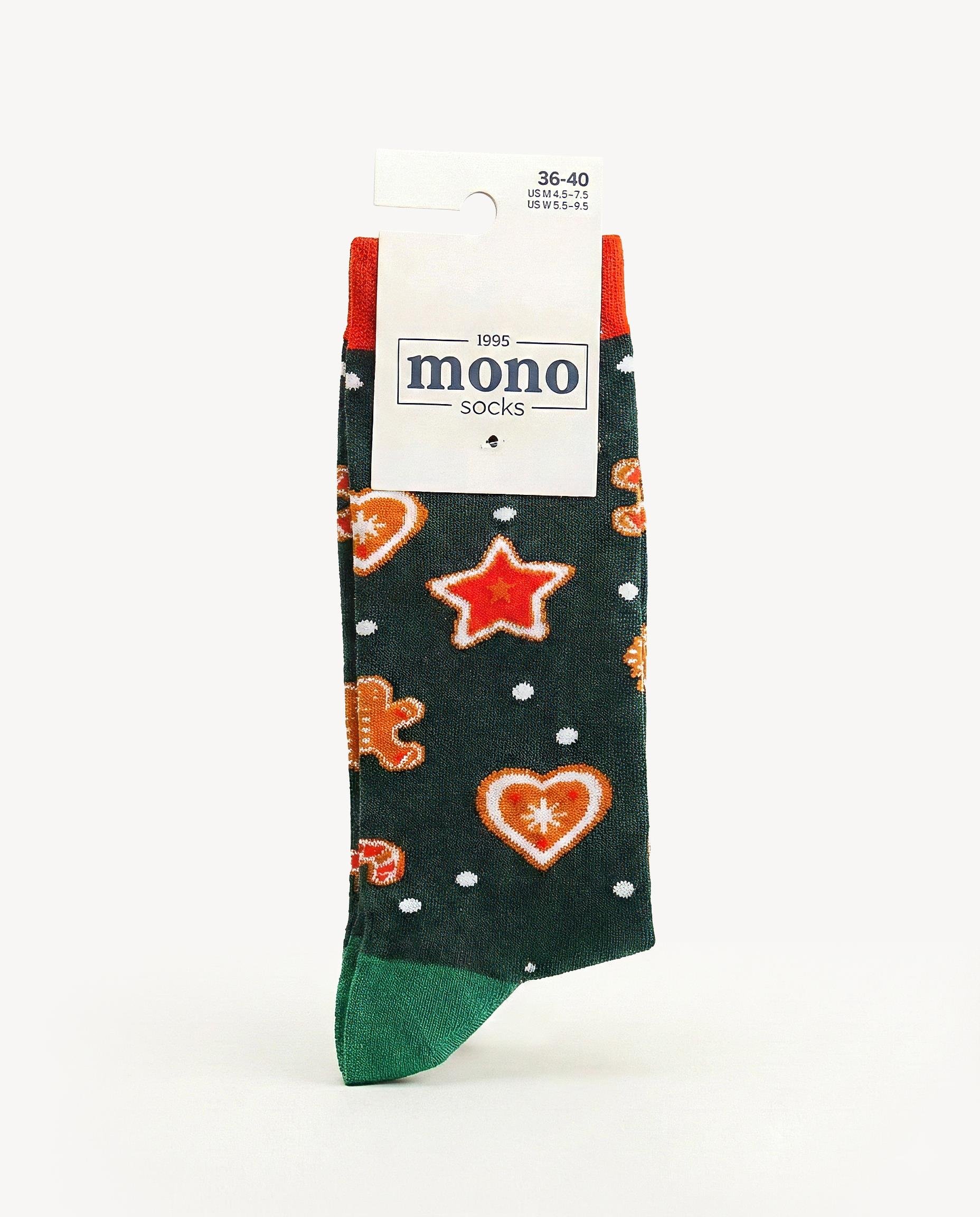Mono Socks - 1'li Ev Kurabiyeli Çorap - Desenli Pamuklu Çoraplar - Mono Socks - Özel Tasarım Çoraplar