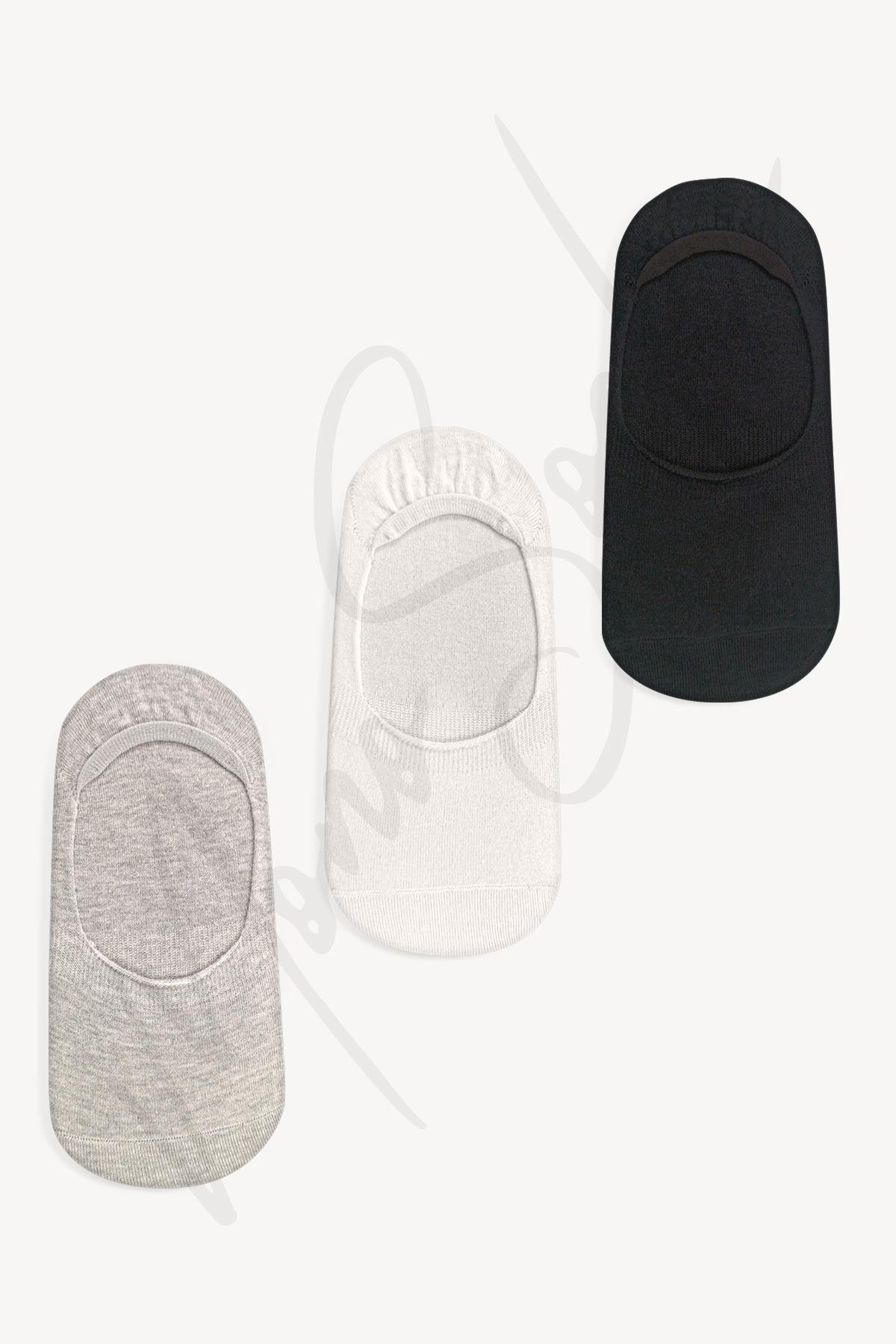 Mono Socks 3'lü Babet Çorap - Desenli Pamuklu Çoraplar - Mono Socks - Özel Tasarım Çoraplar