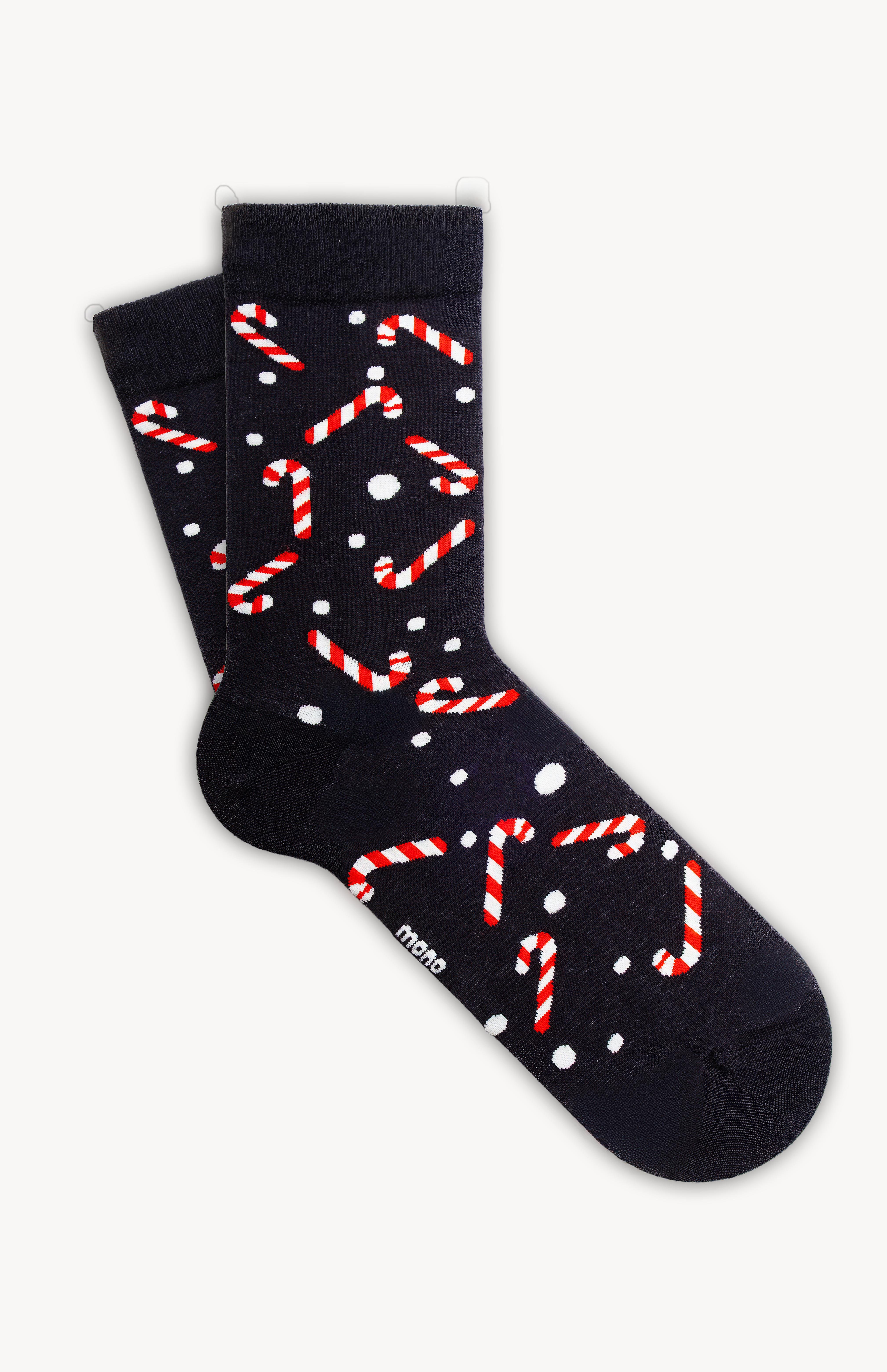 Mono Socks - 3'lü Christmas Classic (Yılbaşı Ağacı – Şeker – Kurabiye) - Desenli Pamuklu Çoraplar - Mono Socks - Özel Tasarım Çoraplar