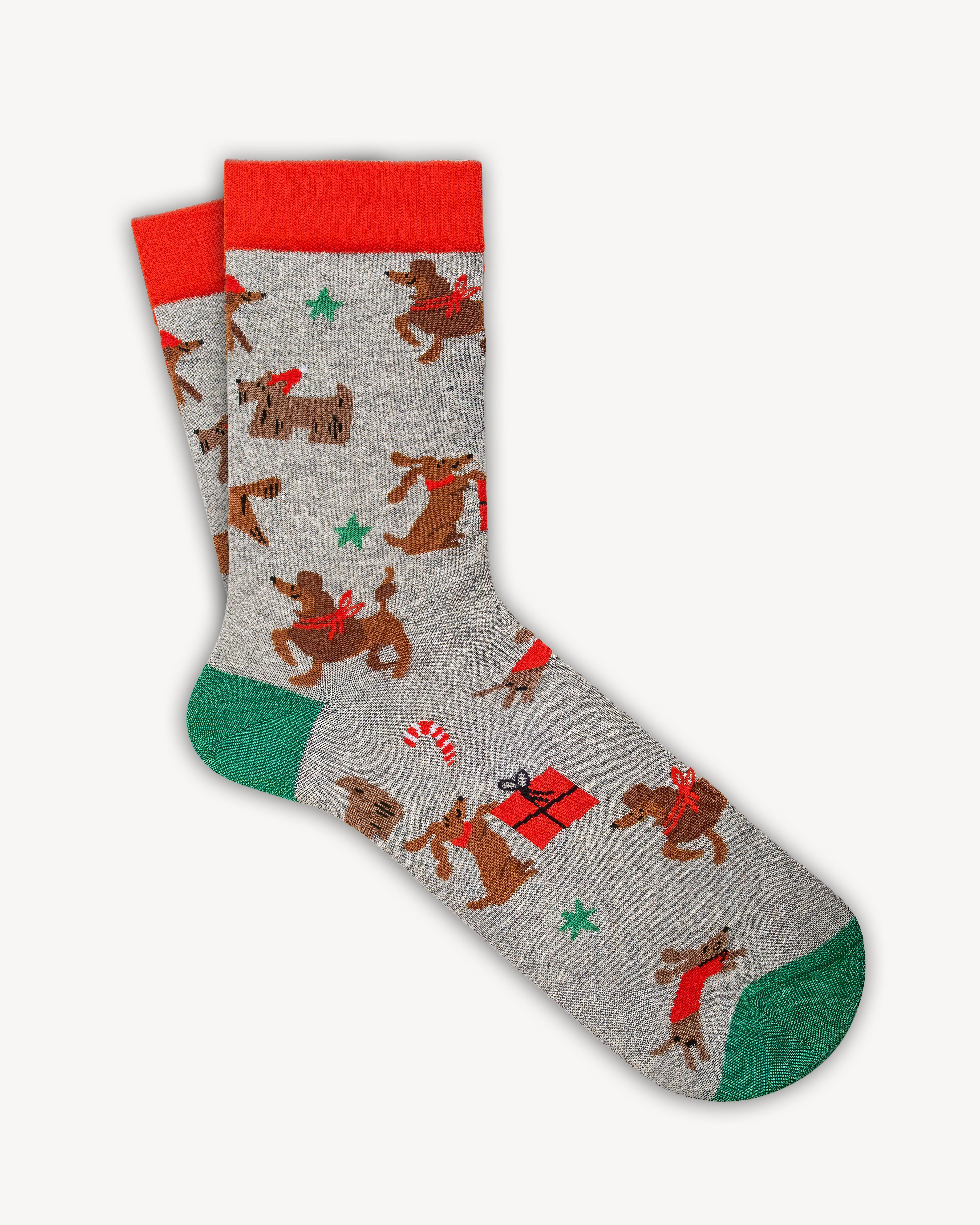 Mono Socks - 3'Lü Gingerbread Party (Kurşun Asker, GingerBread , Köpek)   - Desenli Pamuklu Çoraplar - Mono Socks - Özel Tasarım Çoraplar