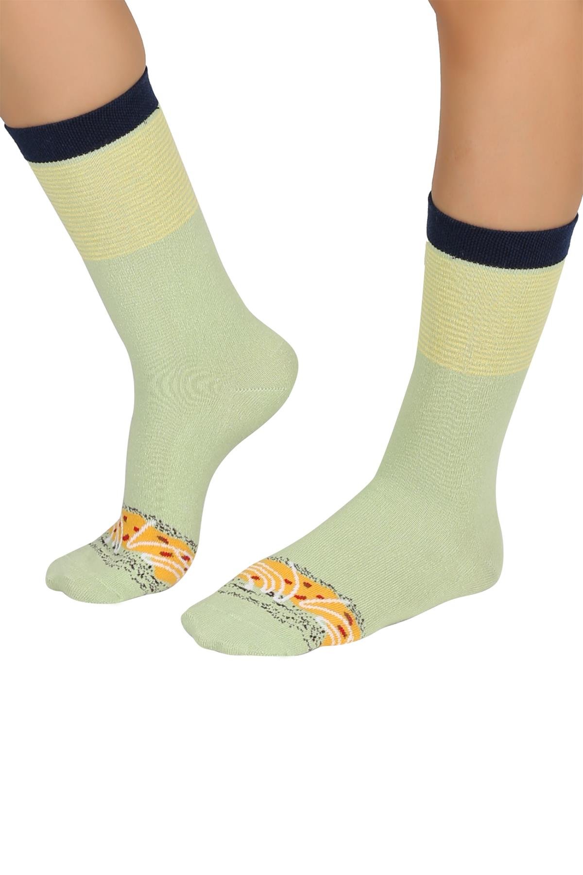 Mono Socks - Caramel Series 3'lü Pamuklu Donut Çorap - Desenli Pamuklu Çoraplar - Mono Socks - Özel Tasarım Çoraplar