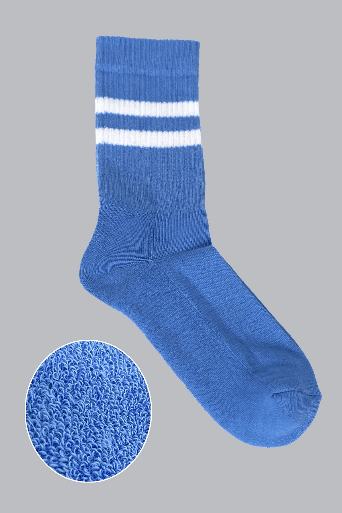 Mono Socks Çizgili Taban Altı Havlu 3'Lü Fitilli Tenis Çorabı - Desenli Pamuklu Çoraplar - Mono Socks - Özel Tasarım Çoraplar