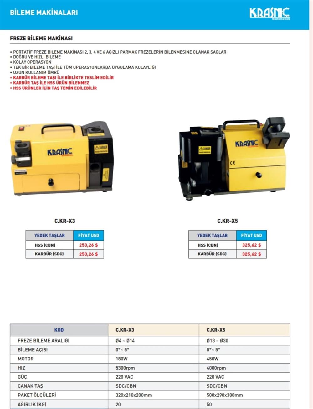 Freze ucu bileme makinası Krasnic (13-30)