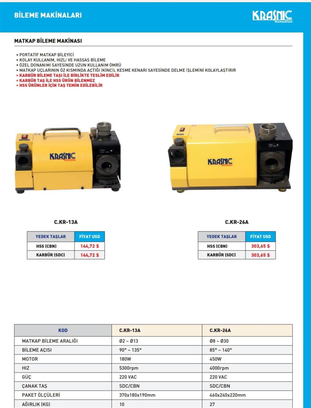 Matkap ucu bileme makinası Krasnic (8-26) 