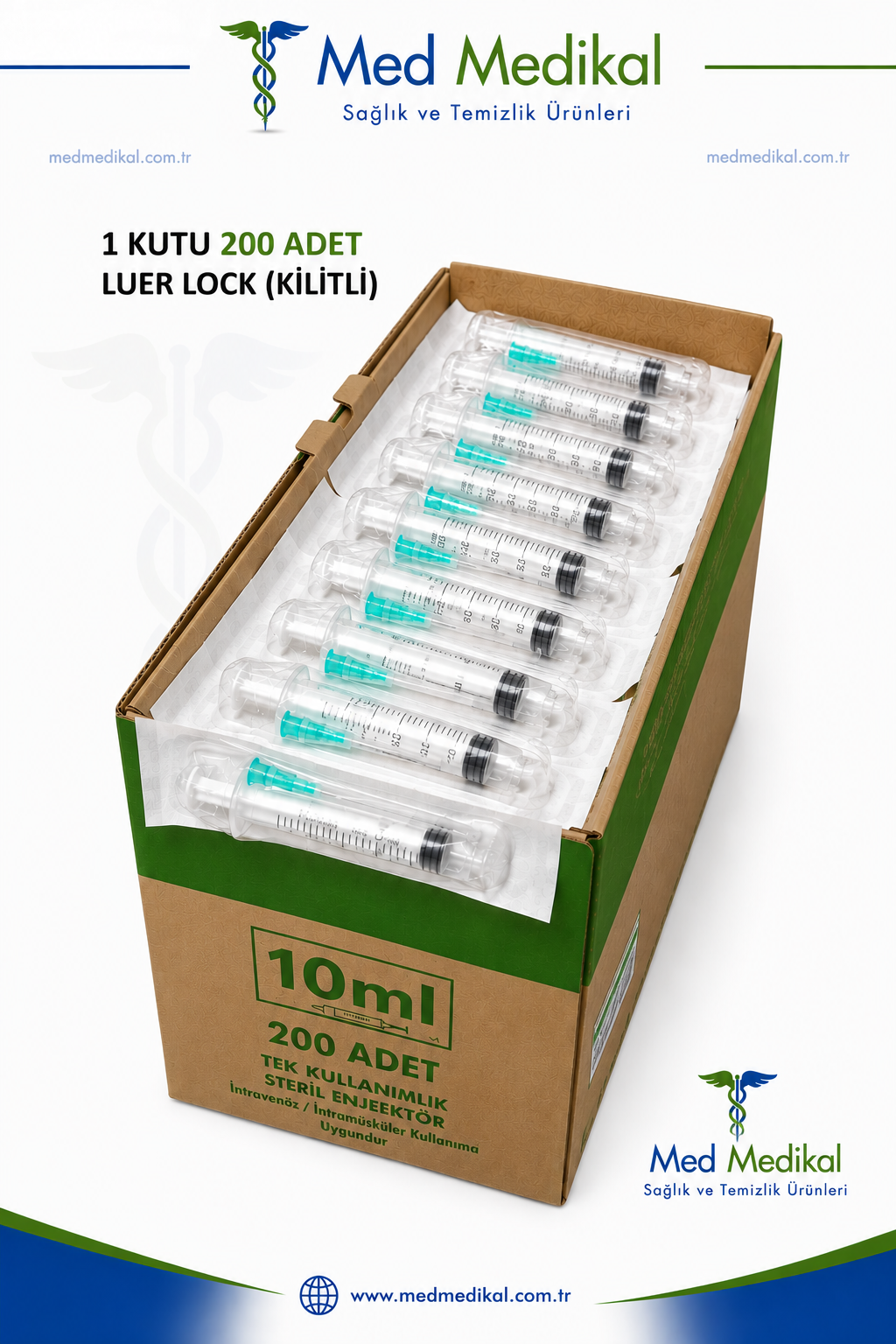 10 CC LUER LOCK ENJEKTÖR 200 ADET BERİKA MARKA