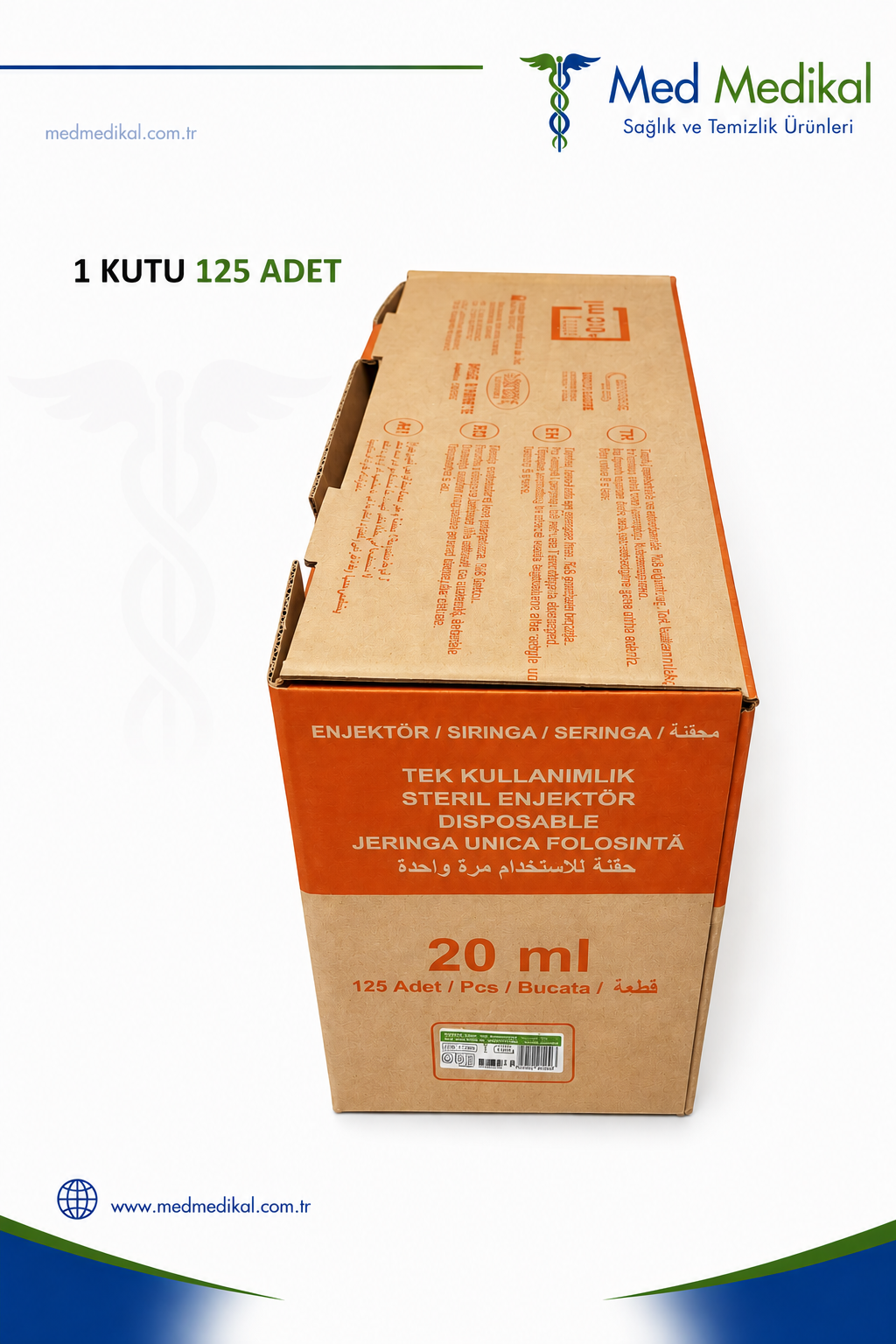 20 CC LUER LOCK ENJEKTÖR 125 ADET BERİKA MARKA