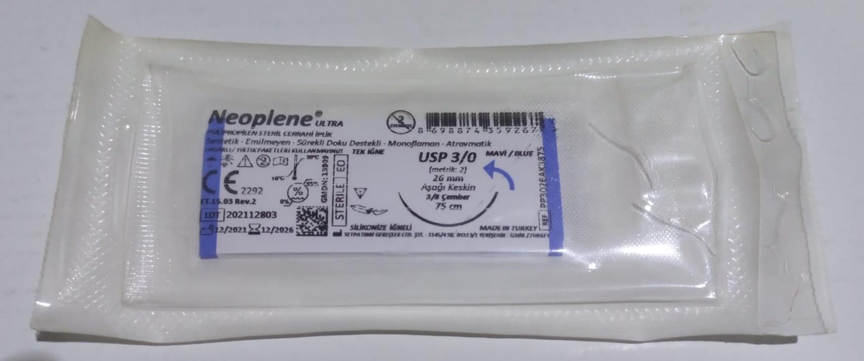 3/0 EMİLMEYEN SÜTÜR (polipropilen)