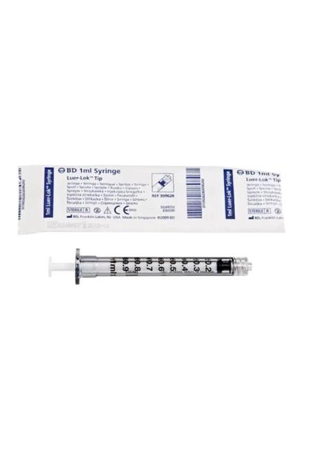 BD 1 ML Luerlock Kilitli İğnesiz Enjektör 10 Adet