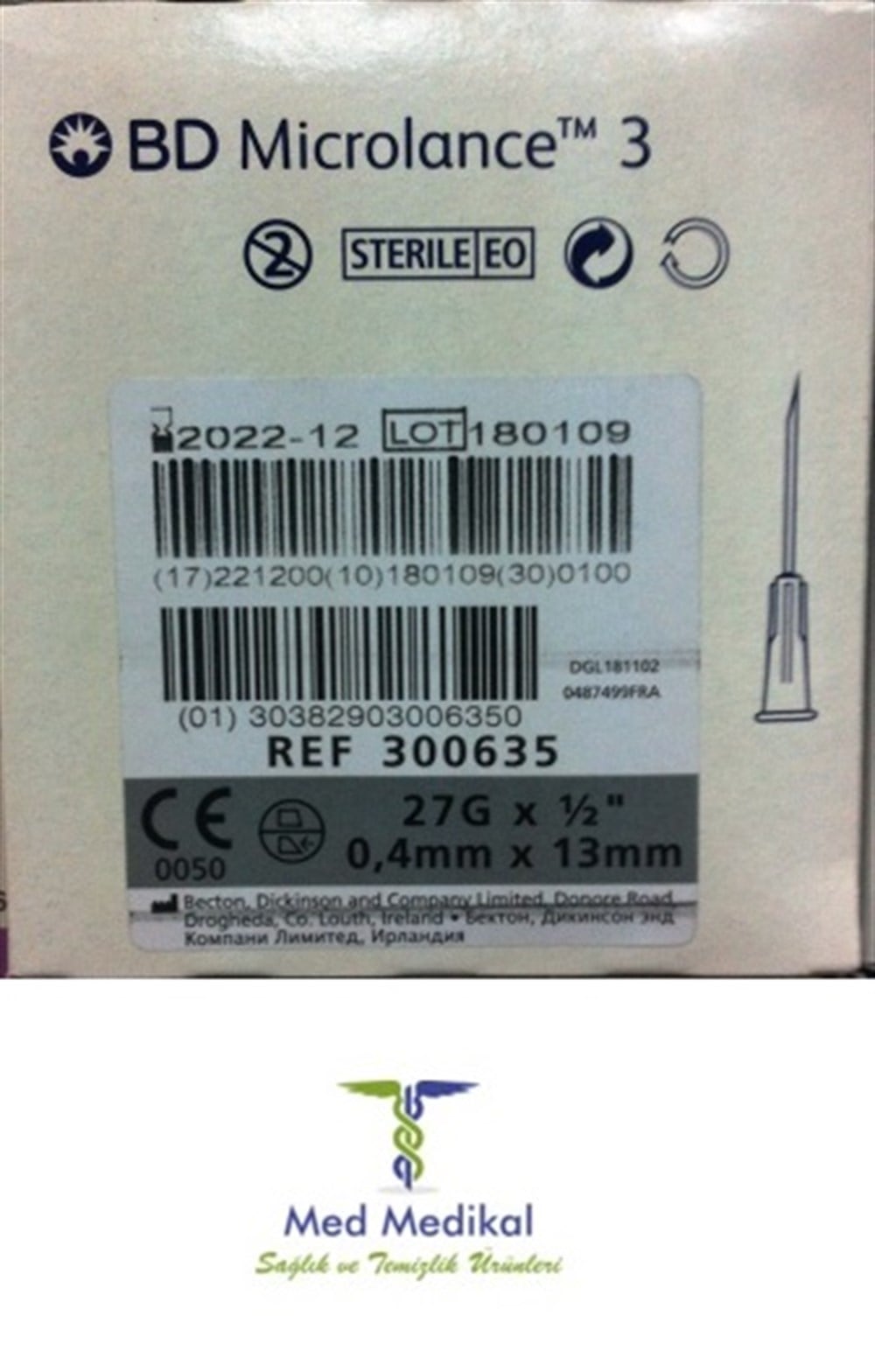 Bd 27 G 0,4 mm X 13 mm  İğne Ucu 100