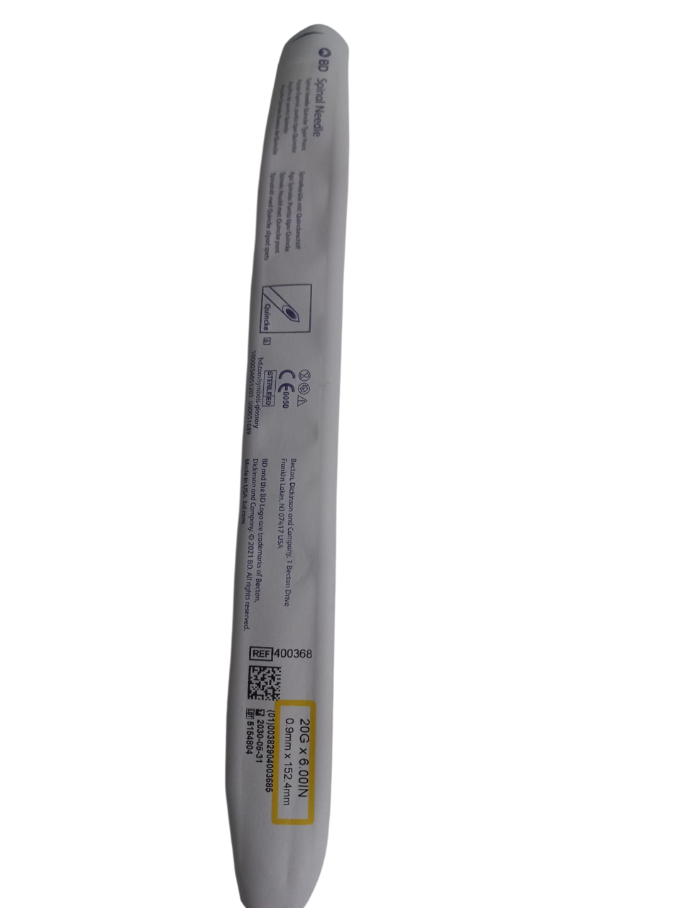 BD SPİNAL İĞNE  20G 0,9MM X 152,4MM  AMNİYOSENTEZ İĞNESİ