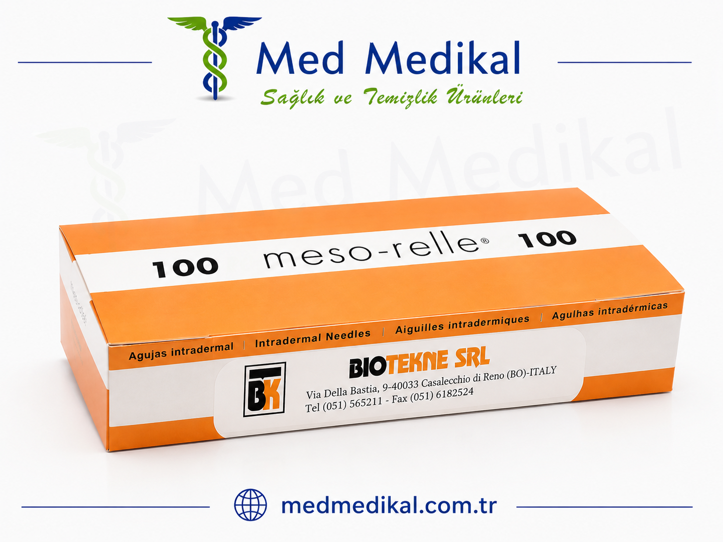 Meso-Relle Mezoterapi İğnesi 27G 6mm 100 adet