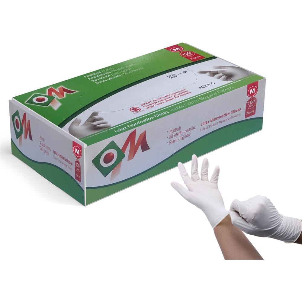 MUAYENE ELDİVENİ LATEKS PUDRALI 100 LÜ