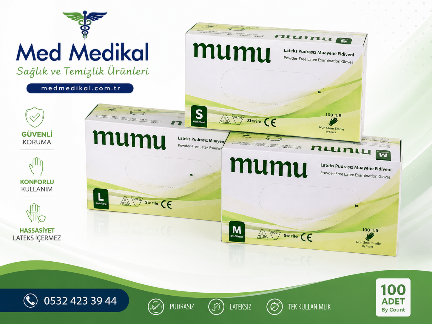 MUAYENE ELDİVENİ PUDRASIZ 100 LU PAKET