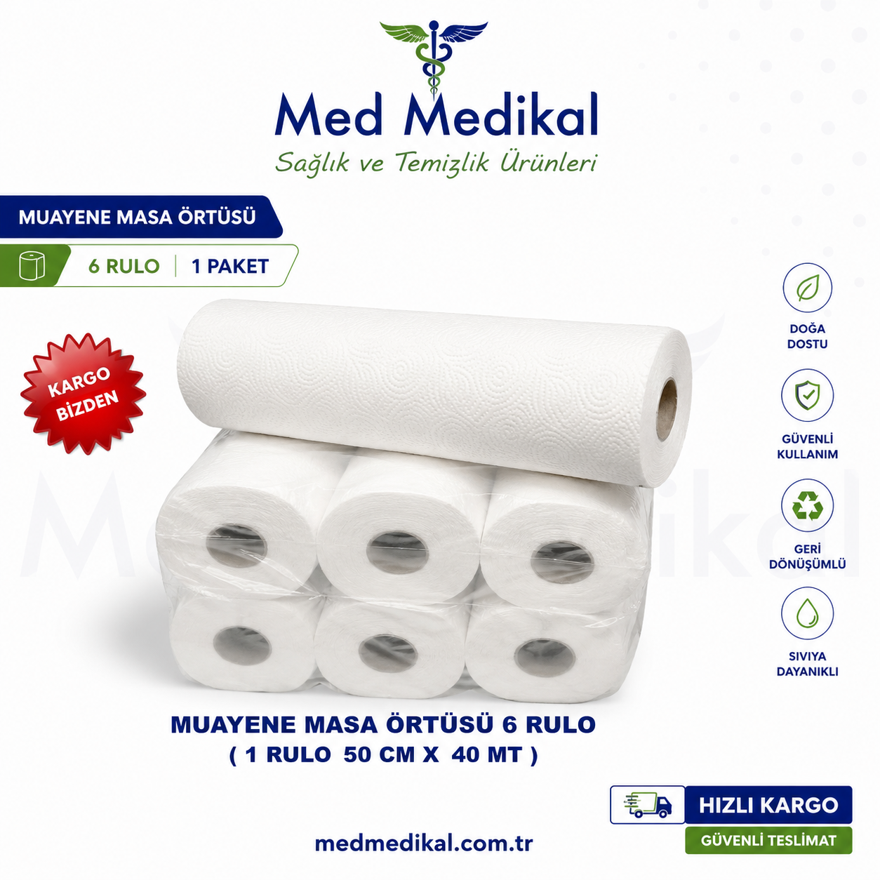 MUAYENE MASA ÖRTÜSÜ 6 RULO EKONOMİK