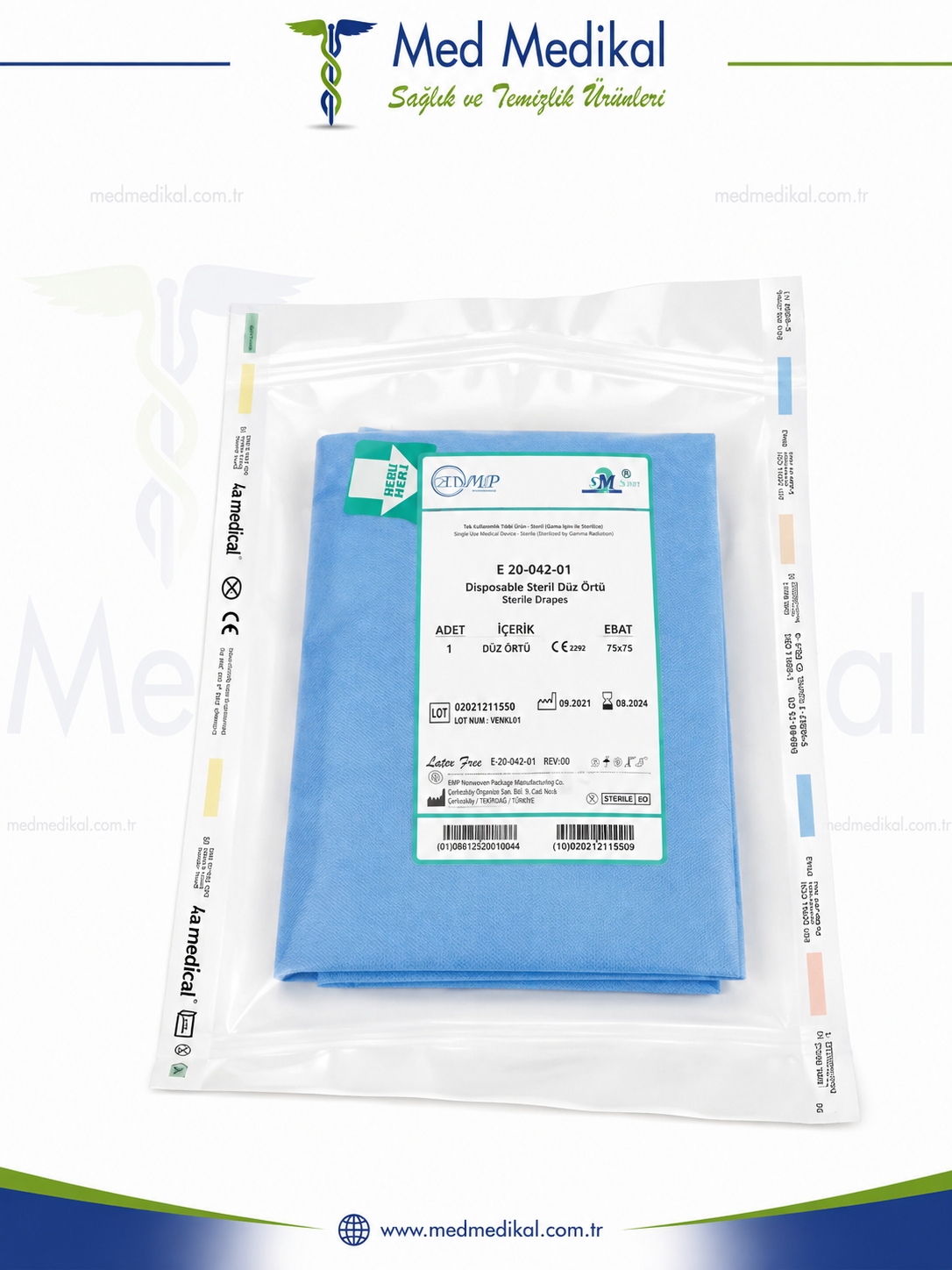 Steril Serviyet Bezi  75 x 75 düz