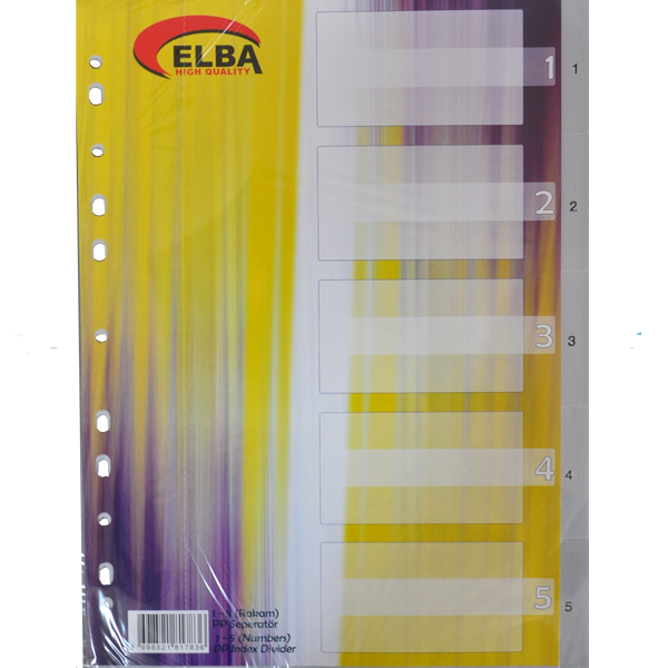 Bafix Seperatör 1-5 Rakamlı Plastik A4