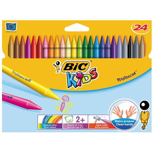 Bic Pastel Boya Plastidecor Karton Kutu Yuvarlak 24 Renk 829772