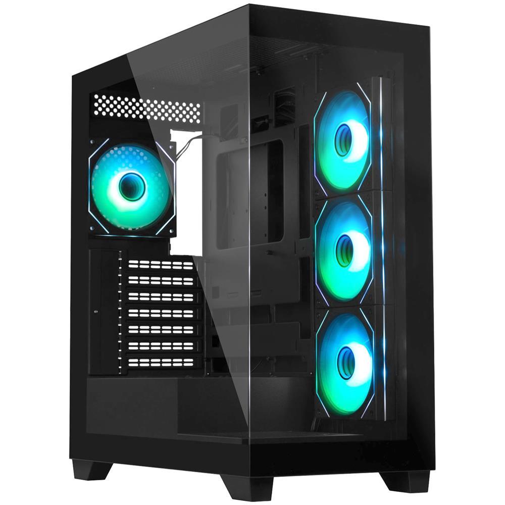 BitFenix CETO 500 4-120mm ARGB Fan 850W 80 Plus Siyah 1-Usb3.0 2-Usb2.0 Tempered Glass Oyuncu Kasası