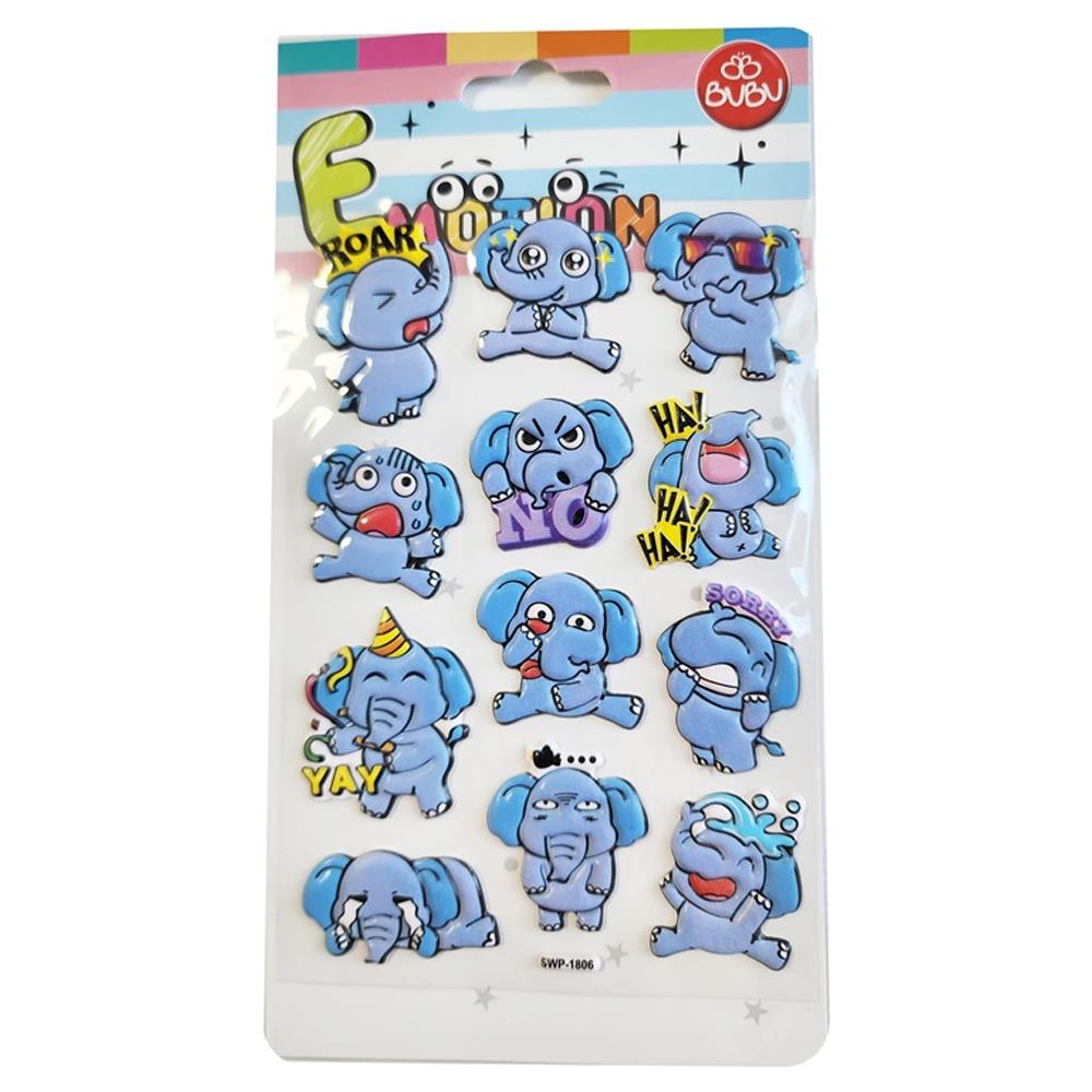 Bu-Bu Emotıons Stıckers Elephants 10,9x20,5 BUBU-SWP-1806