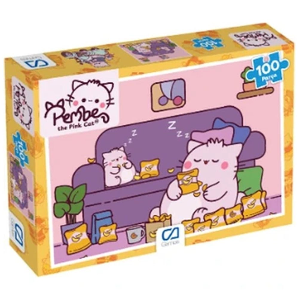 Ca Games Puzzle 100 Parça Pembe Kedi Ca100-5337