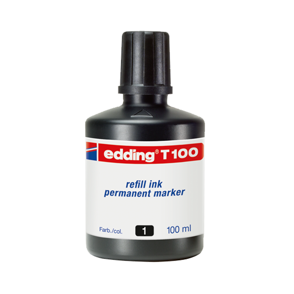 Edding Markör Mürekkebi Permanent Damlalıklı 100 ML Siyah T100
