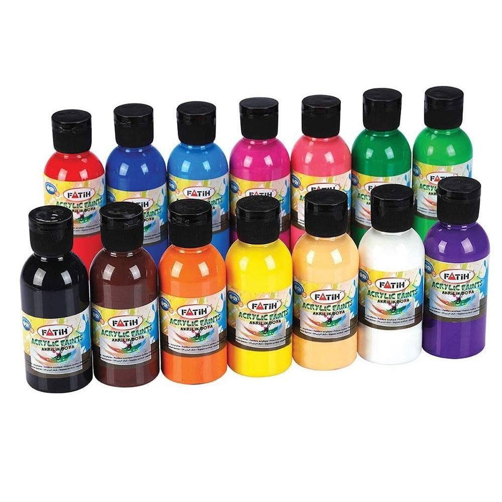 Fatih Akrilik Boya 100 ML Sarı 6 Lı