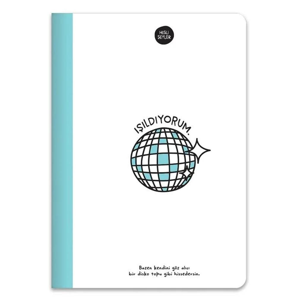 Hisli Şeyler Defter A5 80 YP Renkli Syf Çizgili Mavi 500640-99