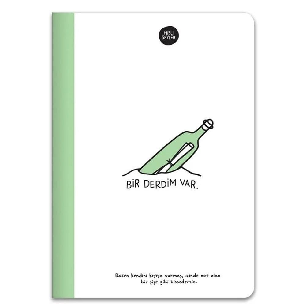 Hisli Şeyler Defter A5 80 YP Renkli Syf Çizgili Yeşil 500643-99
