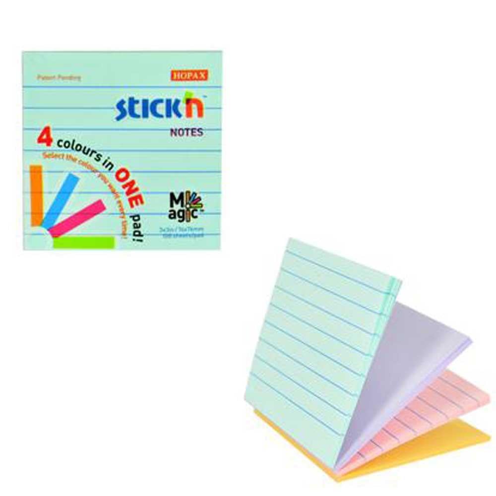 Hopax Stickn 76x76 Magıc Çiz. 4 Pastel Renk 100 YP